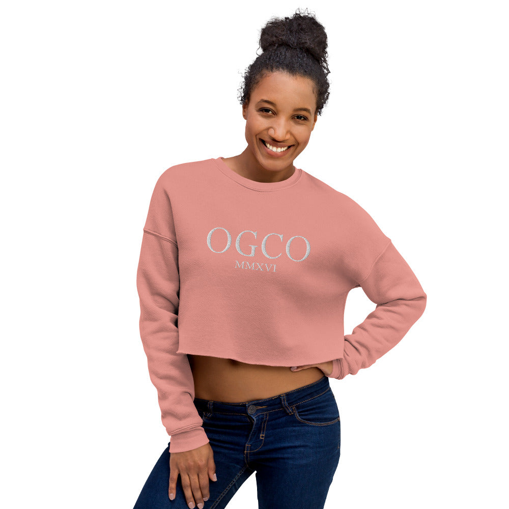 Embroidered Crop Sweatshirt